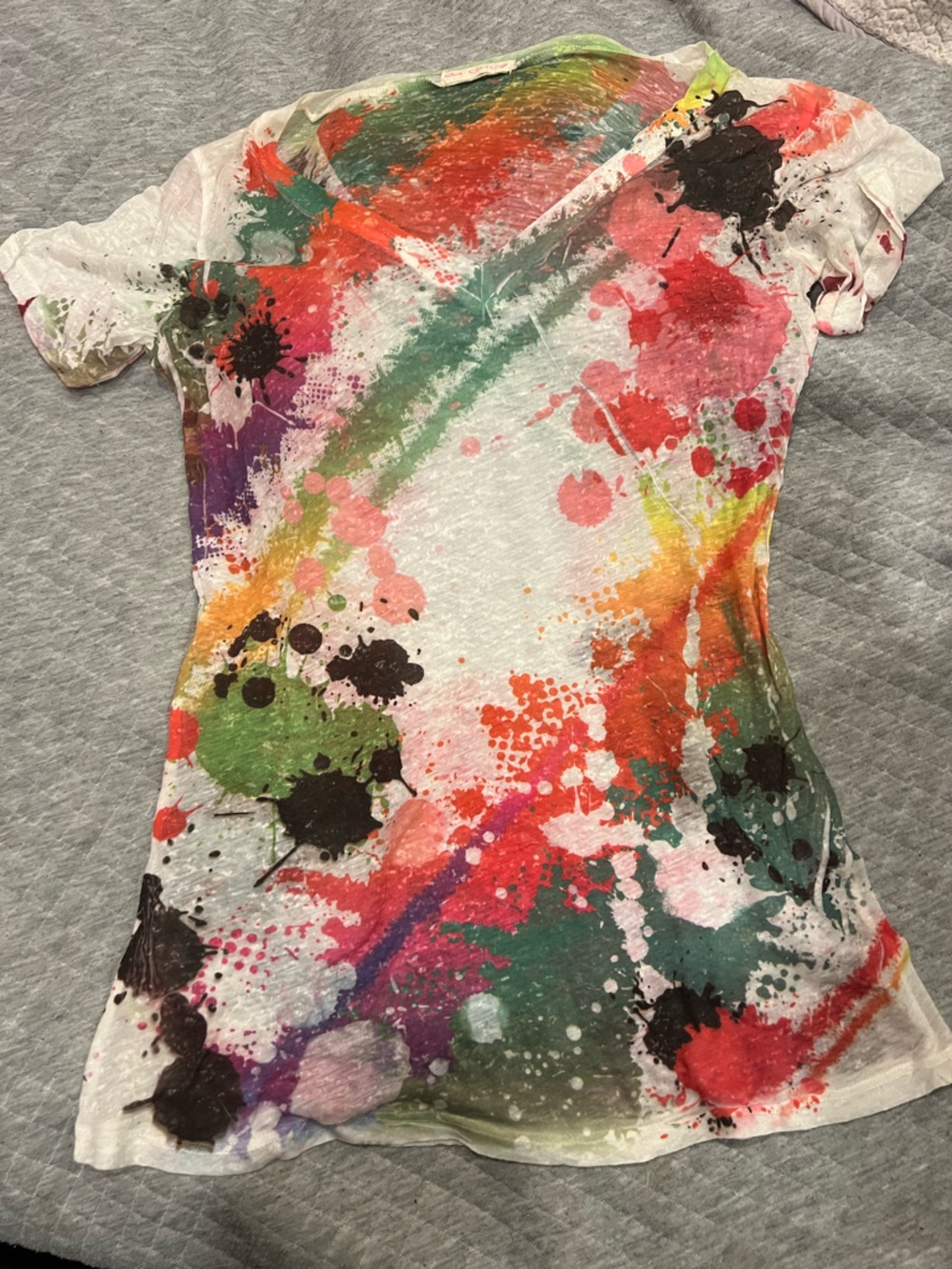 Colorful Paint-Splash Graphic Top